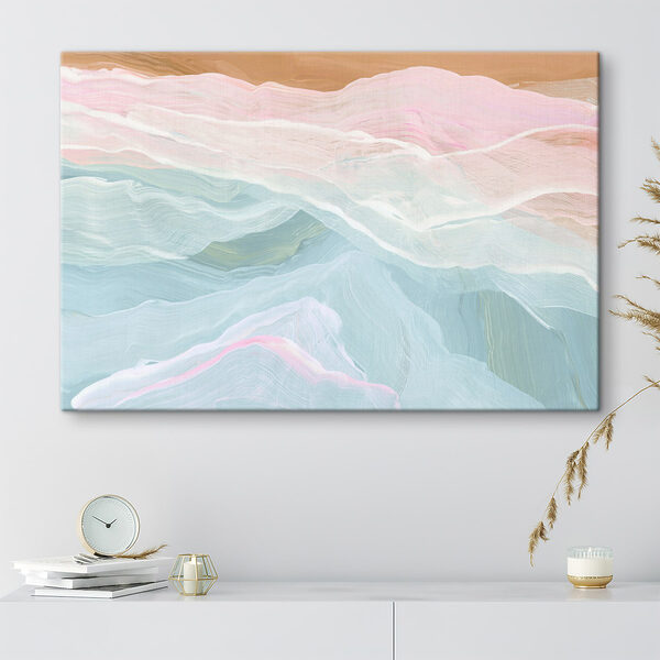 Painting of a pink and blue wave Painting of a pink and blue wave