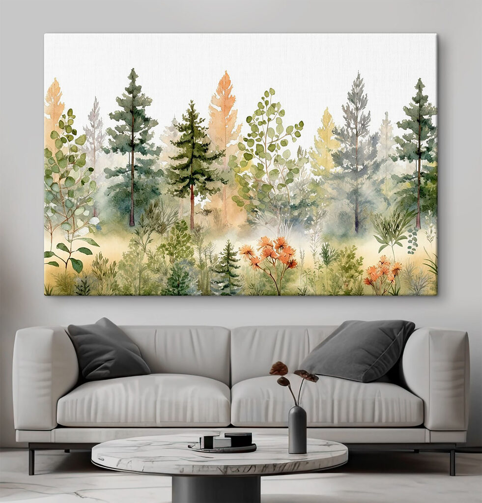 Watercolor painting of trees and plants Watercolor painting of trees and plants