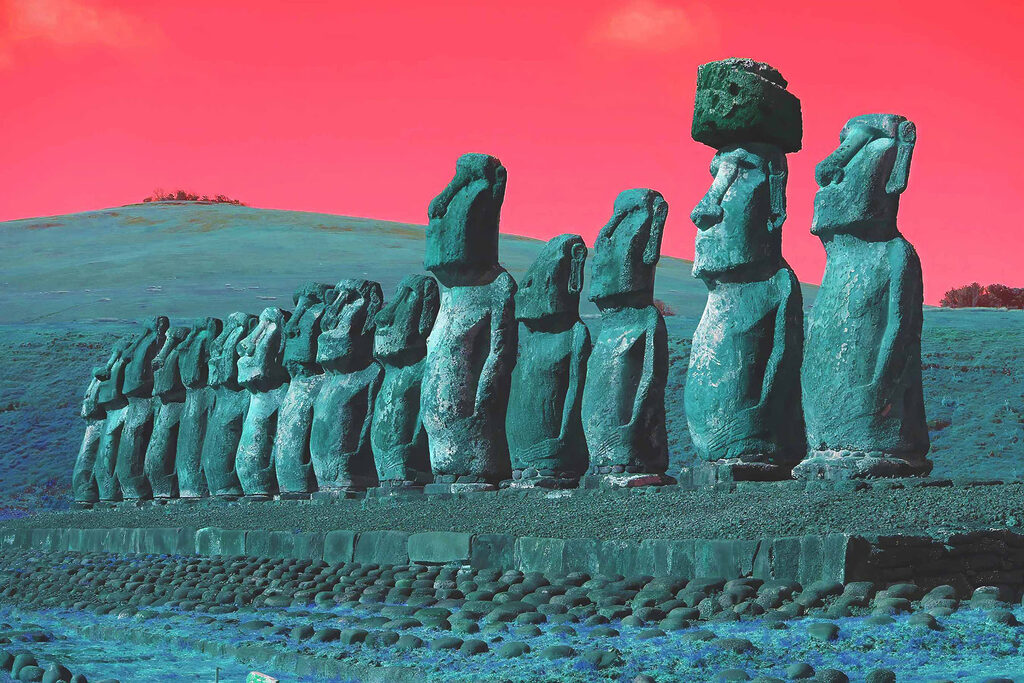 Group of statues in a row Group of statues in a row