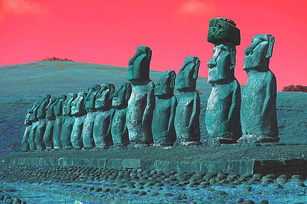 Group of statues in a row Group of statues in a row