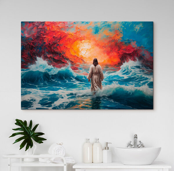Person walking in the water