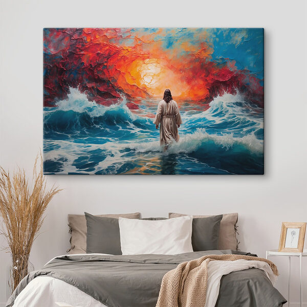 Person walking in the water