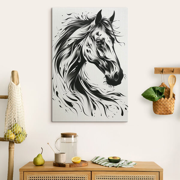 Black and white drawing of a horse Black and white drawing of a horse