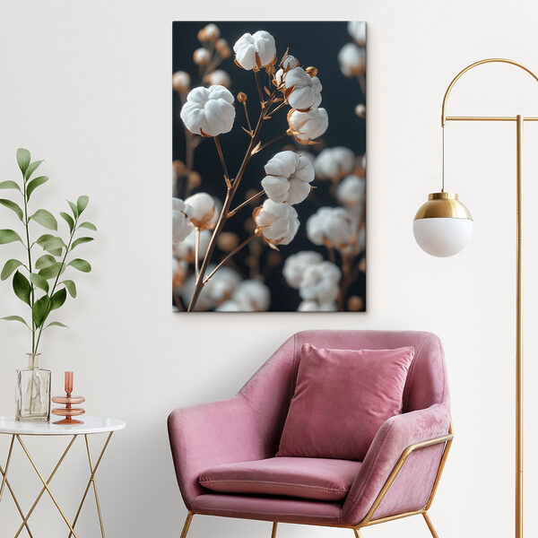 Delicate cotton blooms on display