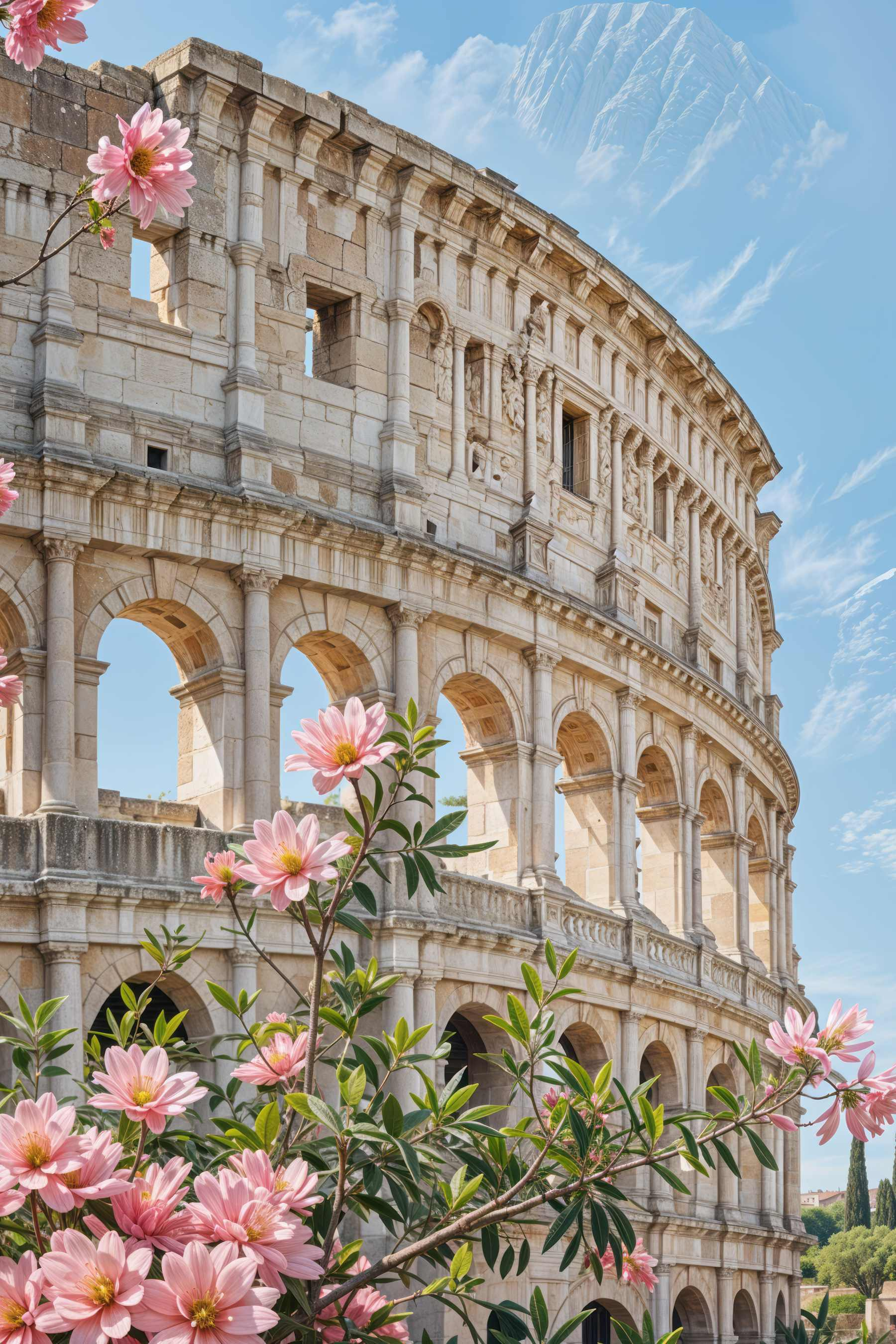 Building with arches and flowers