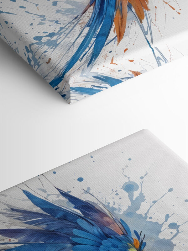 Colorful bird flying with paint splashes Colorful bird flying with paint splashes