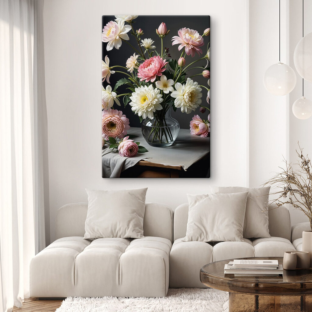 Vase of flowers on a table