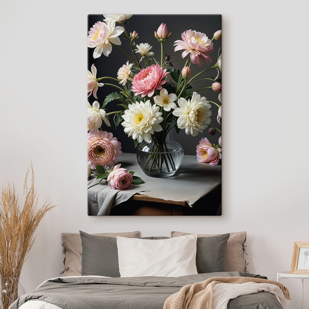Vase of flowers on a table