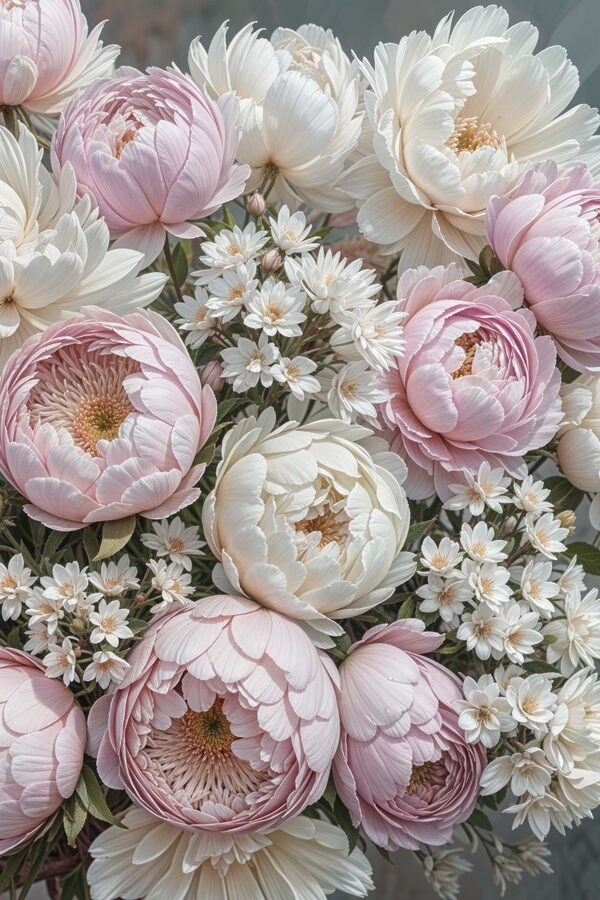 Group of flowers in a bouquet