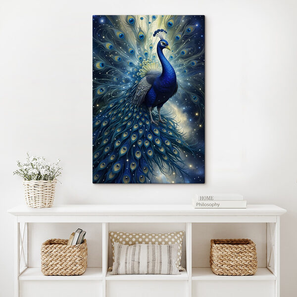 Majestic peacock in cosmic splendor Majestic peacock in cosmic splendor