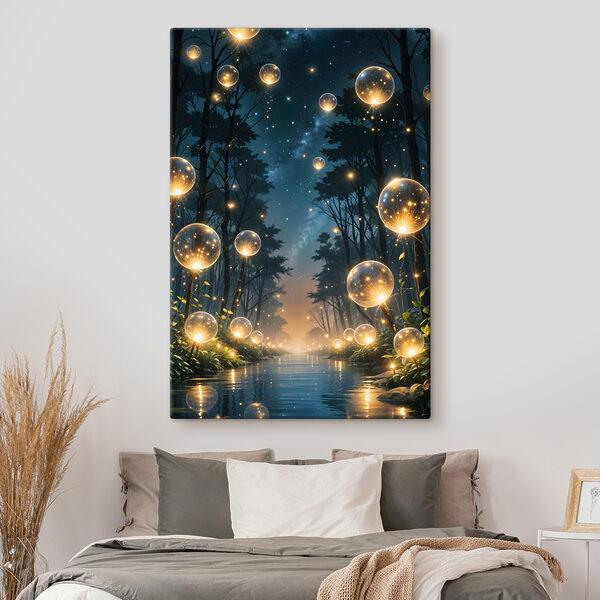 Quadri Bolle luminose in una foresta