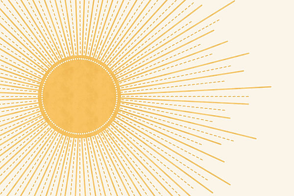 Sun with lines and dots