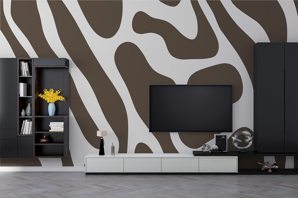 Abstract organic shapes in muted tones