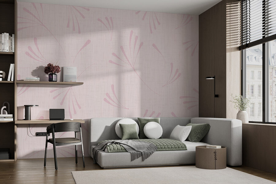 Motivo floreale rosa su sfondo bianco