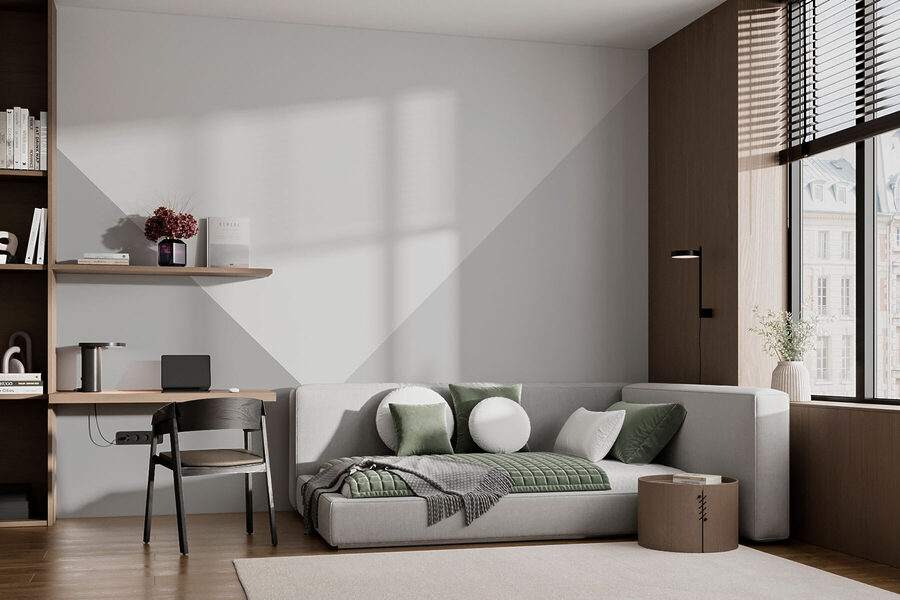 Triangolo bianco e grigio