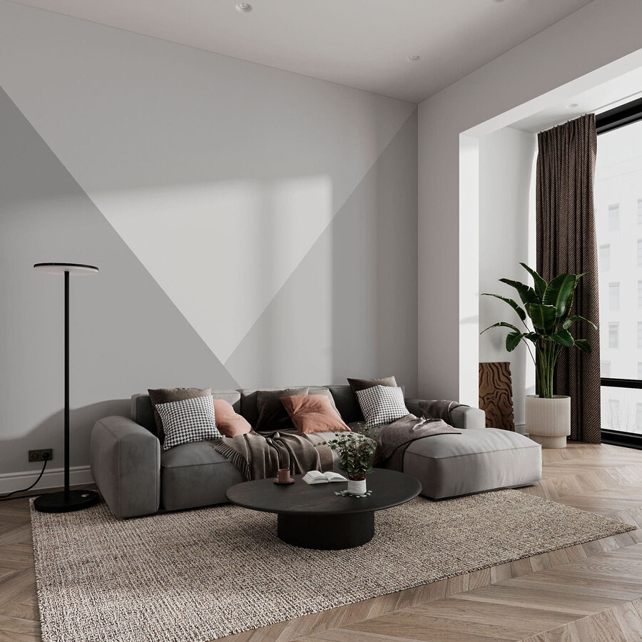 Triangolo bianco e grigio