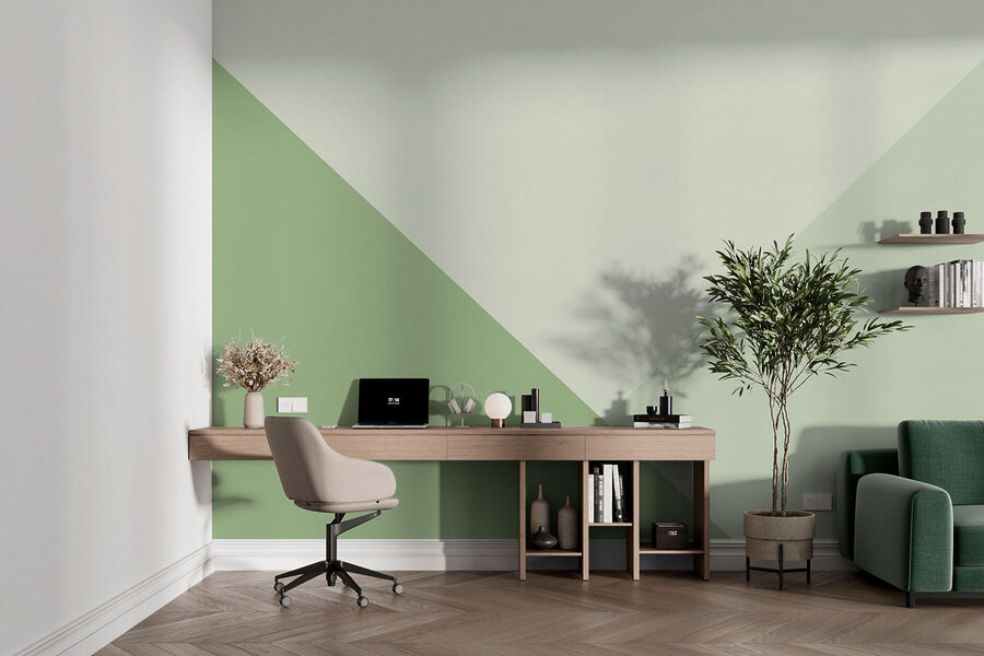Triangolo verde e bianco