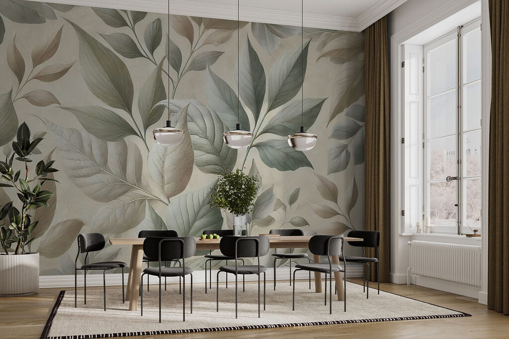 Wallpaper with leaves Wallpaper with leaves