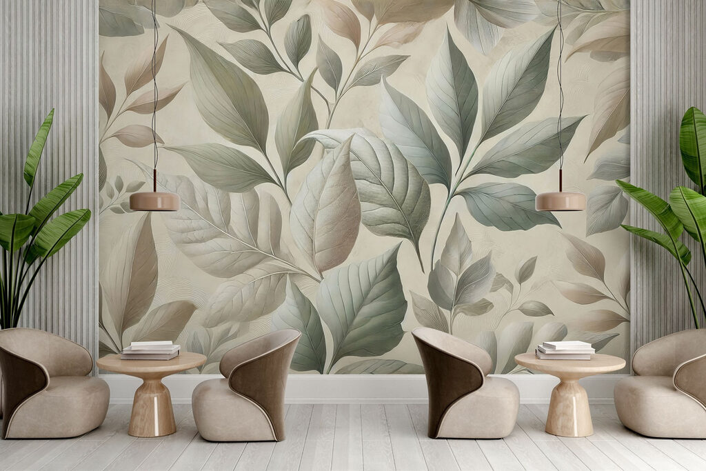 Wallpaper with leaves Wallpaper with leaves