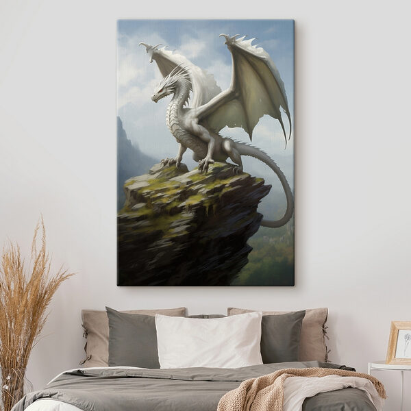 White dragon on a rock