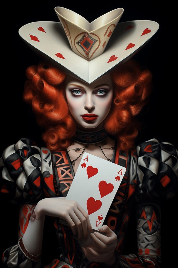 Woman in a garment holding a card Woman in a garment holding a card