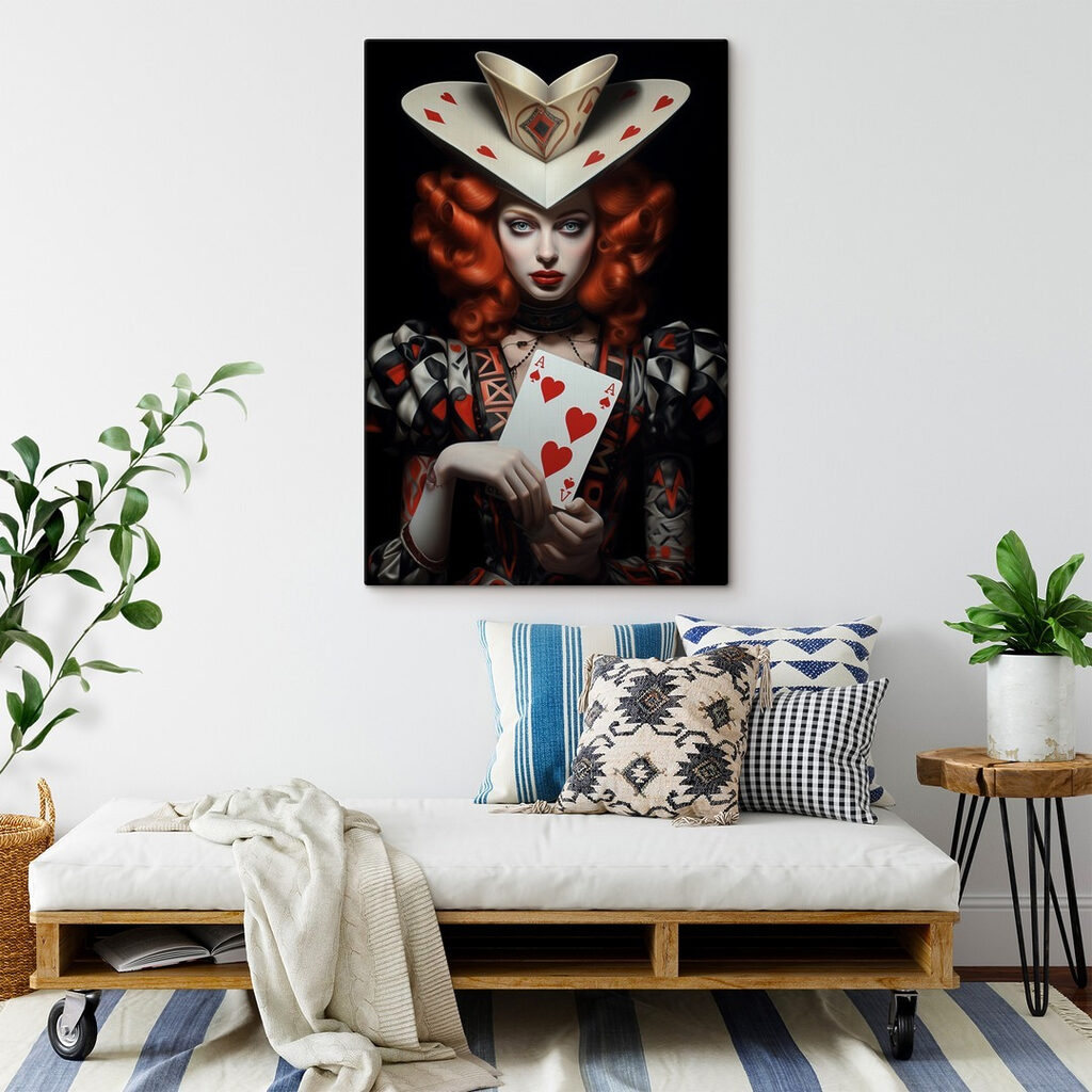 Woman in a garment holding a card Woman in a garment holding a card