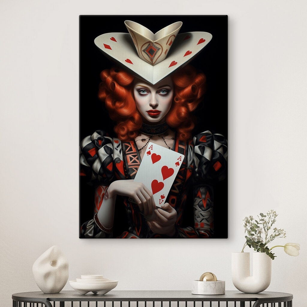 Woman in a garment holding a card Woman in a garment holding a card