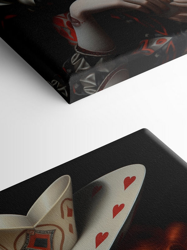 Woman in a garment holding a card Woman in a garment holding a card