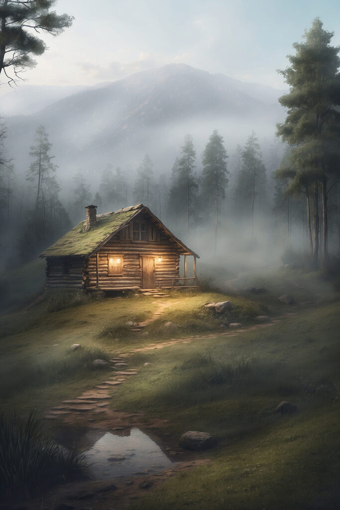 Log cabin in the woods Log cabin in the woods