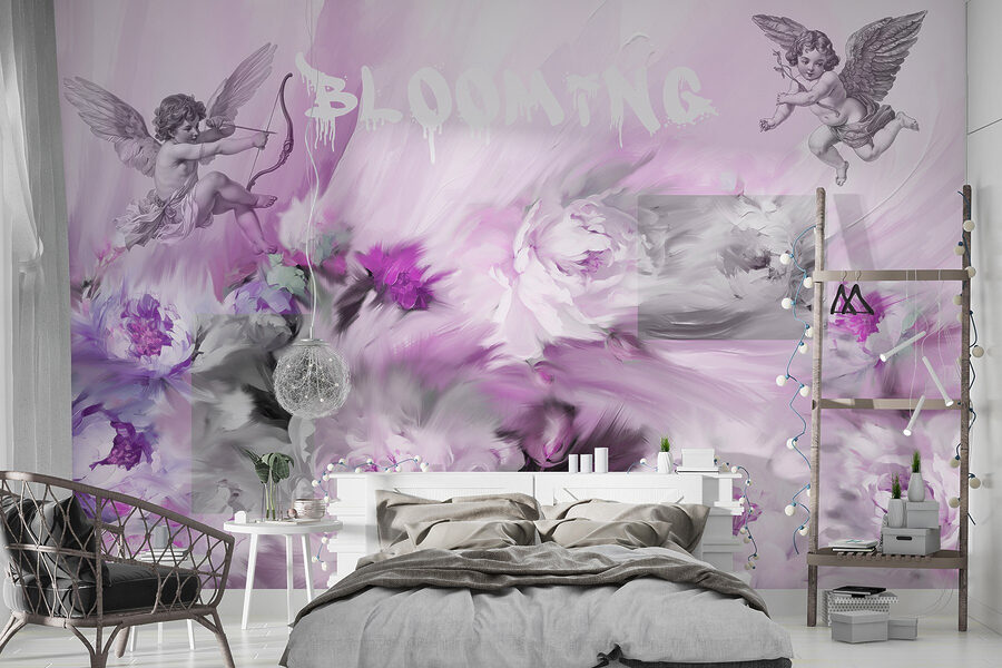 Pittura di angeli e fiori