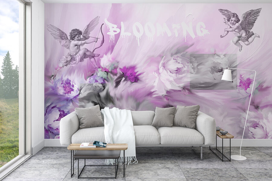 Pittura di angeli e fiori