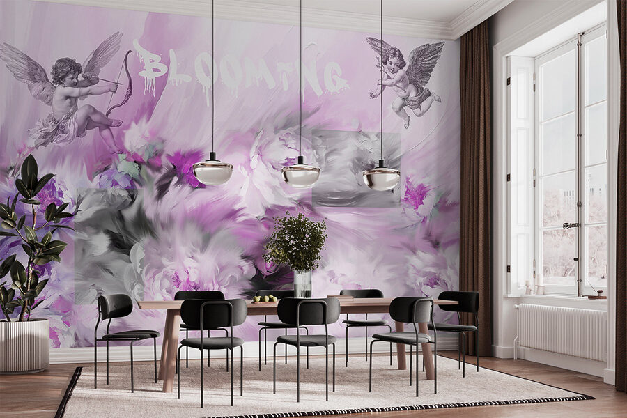 Pittura di angeli e fiori