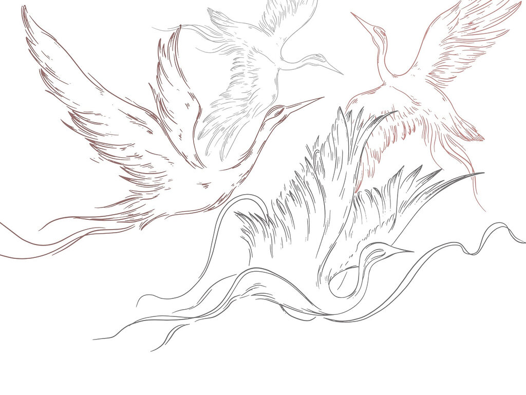 Disegno di uccelli in volo Disegno di uccelli in volo