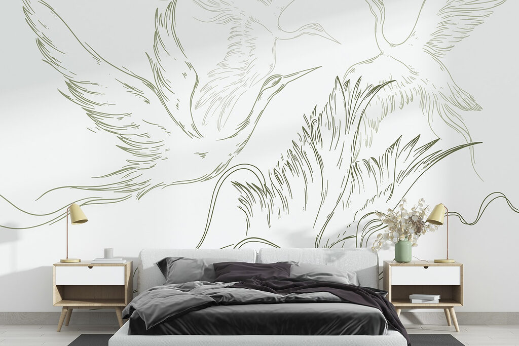 Drawing of birds flying Drawing of birds flying