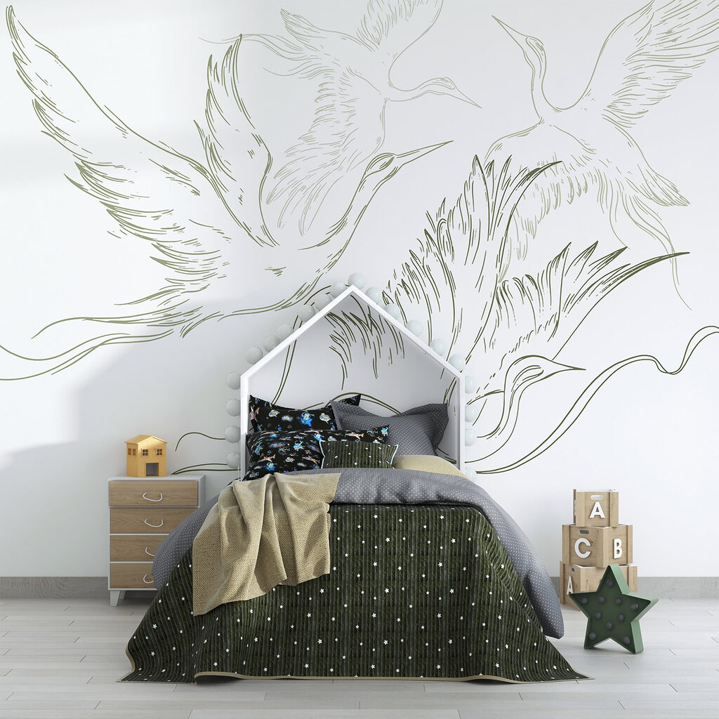 Drawing of birds flying Drawing of birds flying