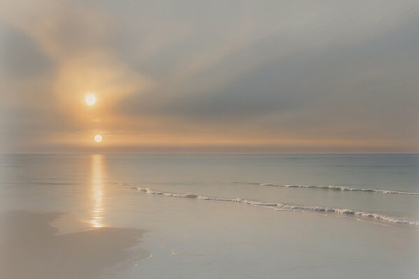 Sunset over a beach