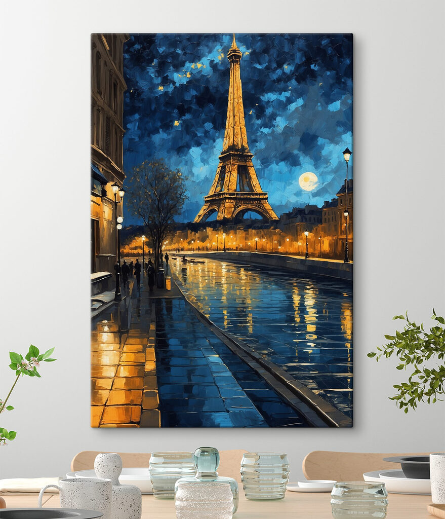 Street with a large tower in the background