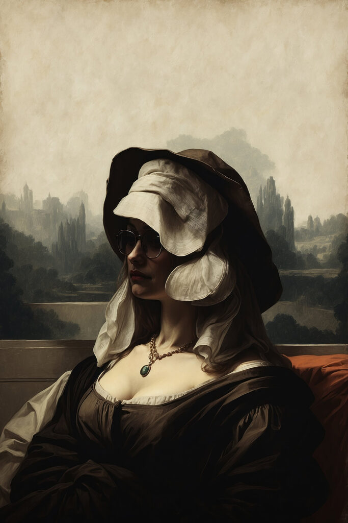 Woman in a garment