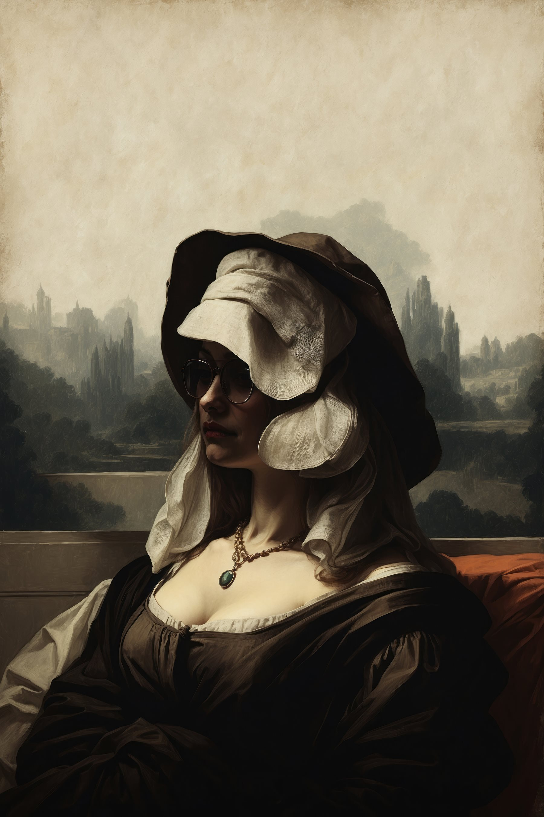 Woman in a garment