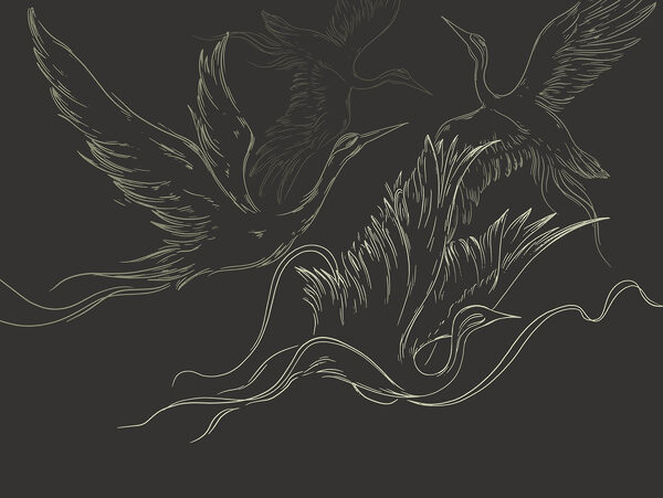 Disegno di uccelli in volo Disegno di uccelli in volo