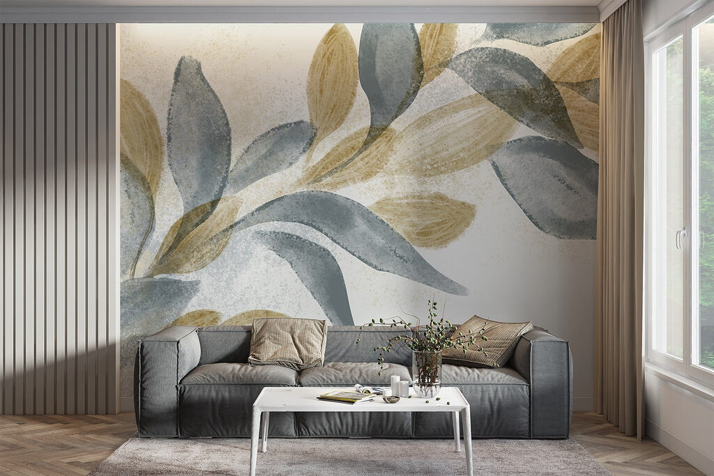 Soft leaves in gentle hues