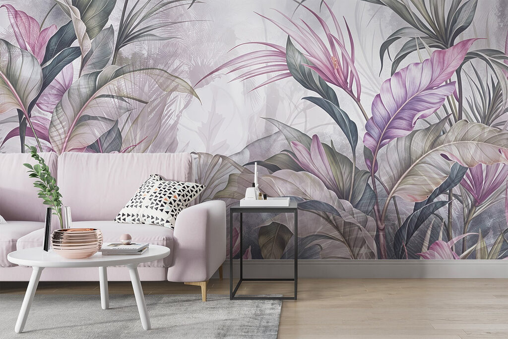 Painting of flowers and leaves