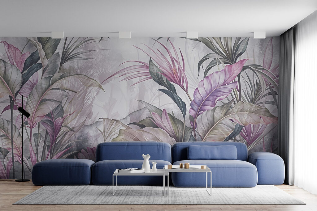 Painting of flowers and leaves