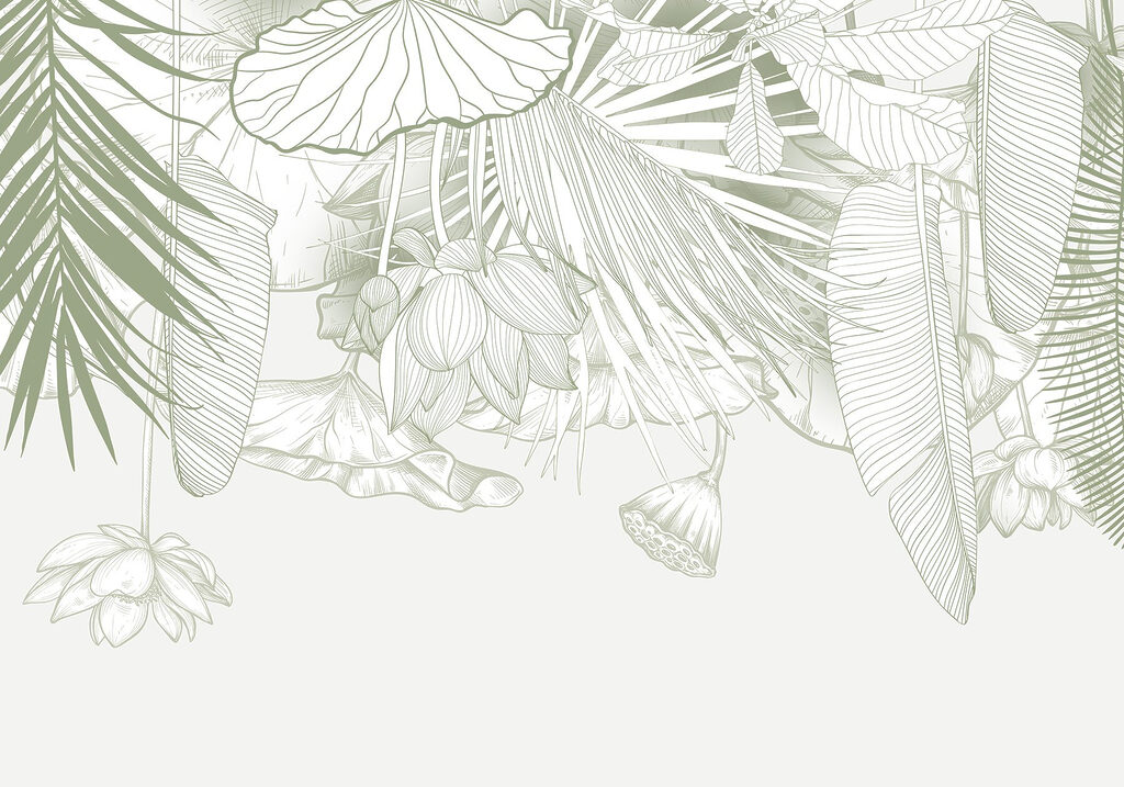 Delicata line art di flora tropicale Delicata line art di flora tropicale