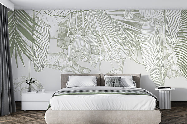 Delicata line art di flora tropicale Delicata line art di flora tropicale