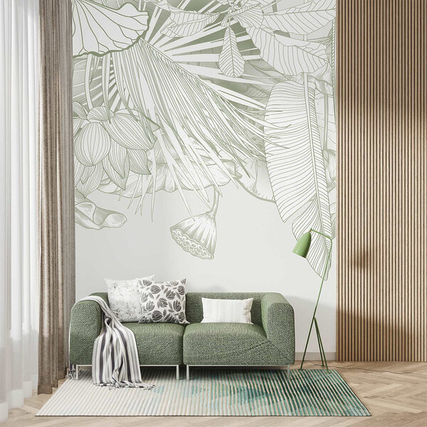 Delicata line art di flora tropicale Delicata line art di flora tropicale