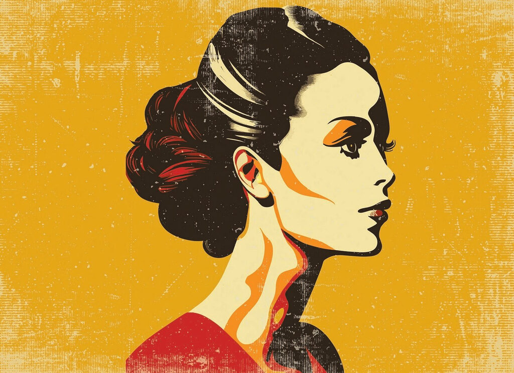 Donna con uno chignon Donna con uno chignon