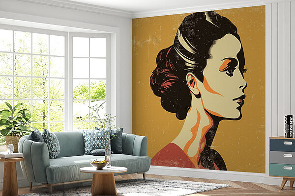 Donna con uno chignon Donna con uno chignon