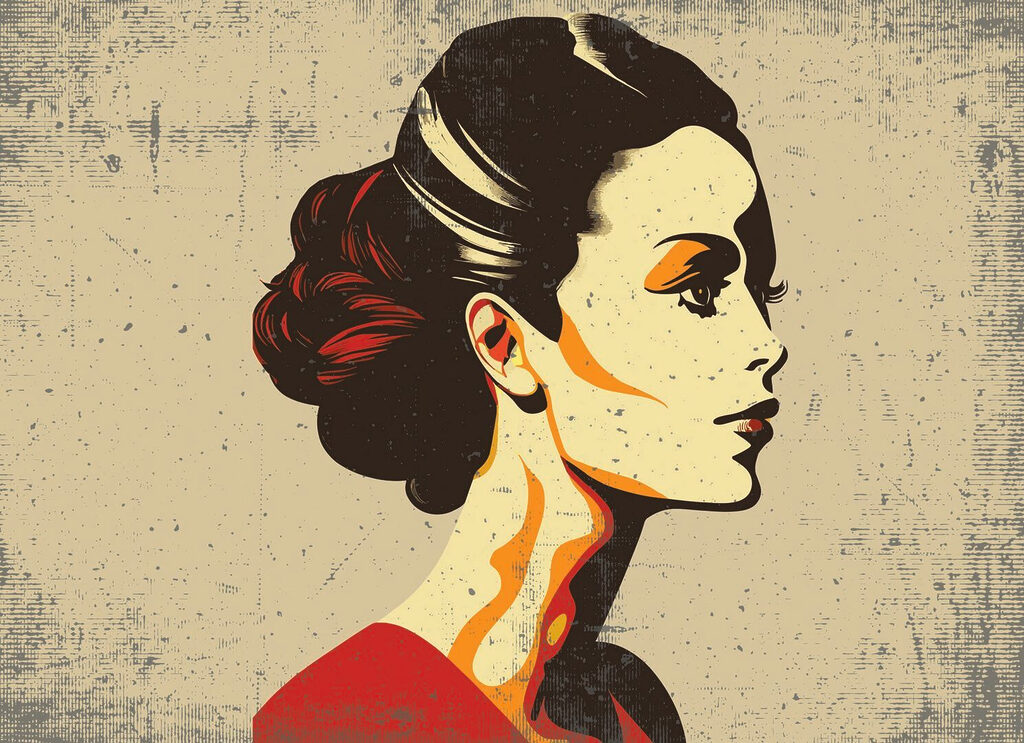 Donna con uno chignon Donna con uno chignon