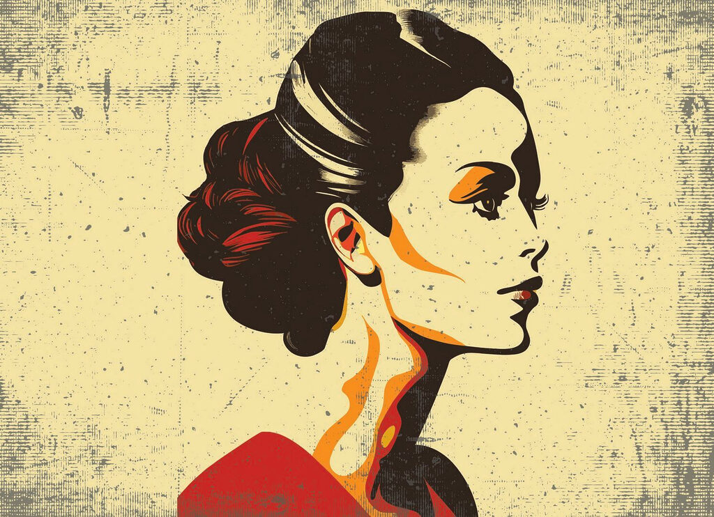 Donna con uno chignon Donna con uno chignon